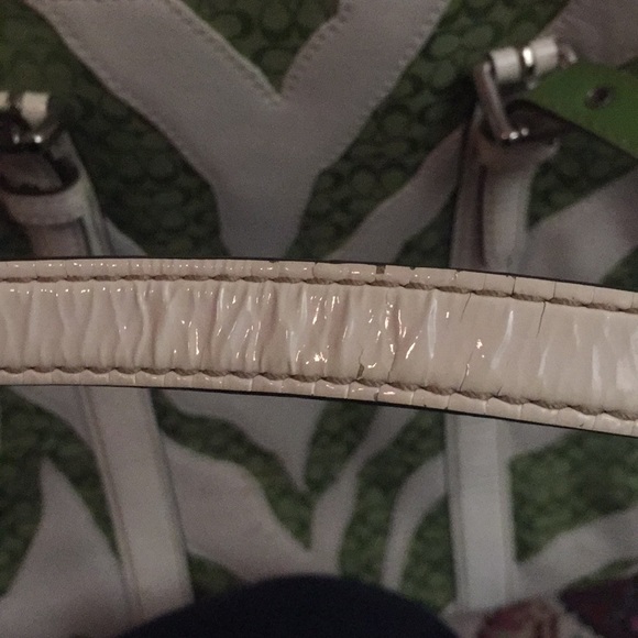 COACH Green and White Zebra Monogram Bag - Picture 7 of 7